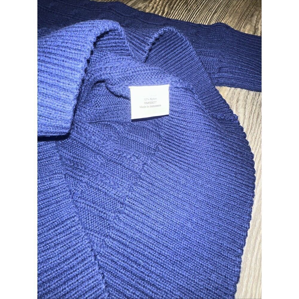 St Johns Bay Women Sweater Navy Cable Knit Long Sleeve V Neck NWT. 10 - Picture 5 of 8